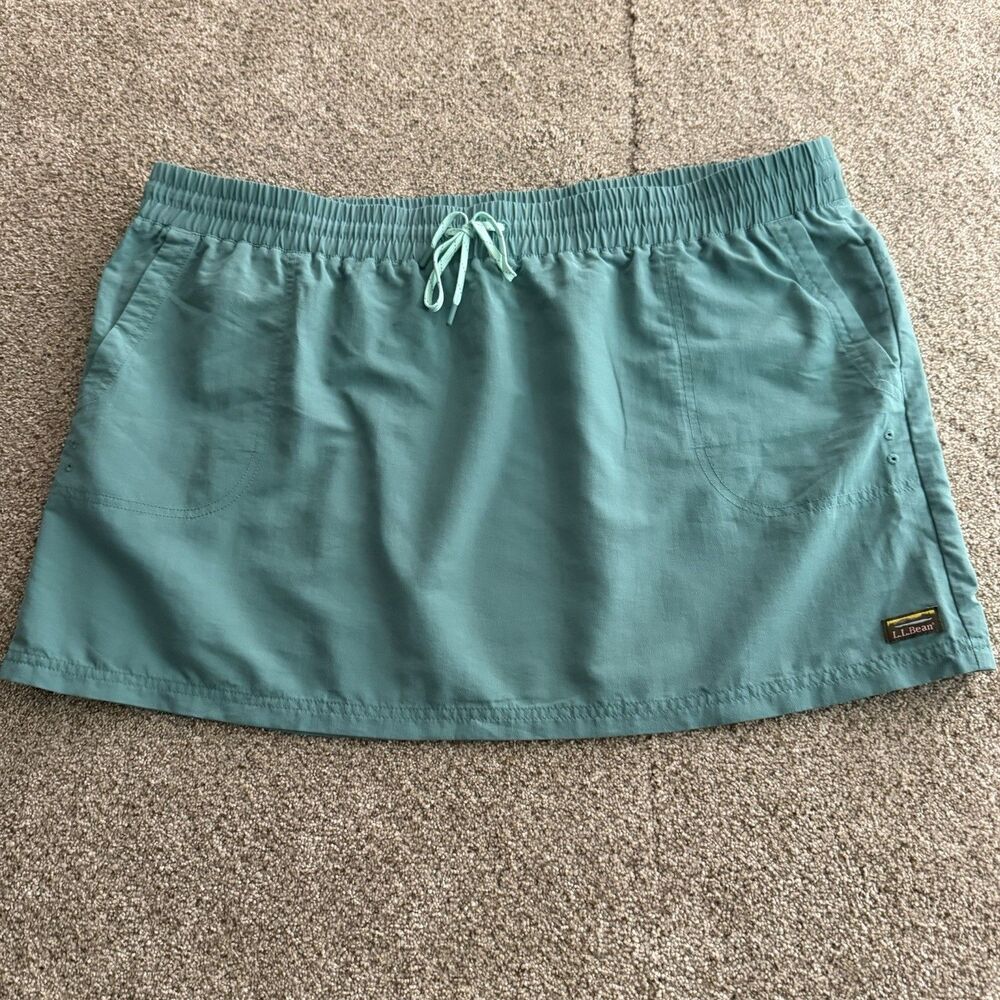 L.L. Bean Lightweight Tidewater Quick Dry Skirt Pocket Nylon Teal Women’s XL